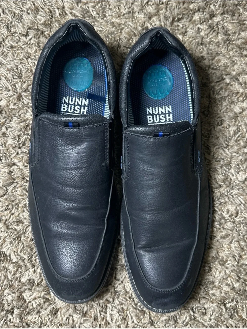 Nunn Bush Men's Black Slip-On Leather Loafers Size 12M